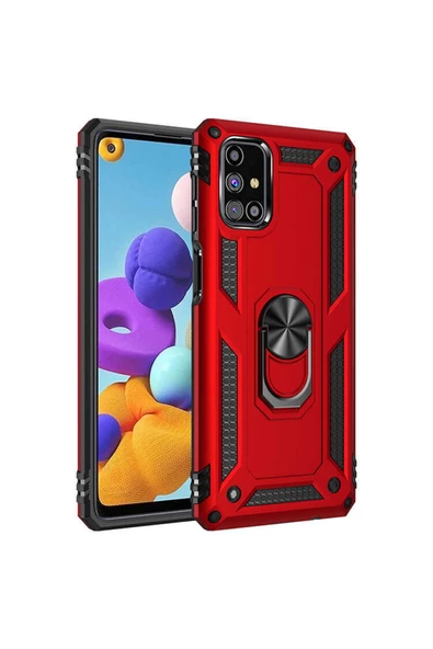 CEPCASE    Samsung Galaxy M31s Kılıf Standlı Magnet Mıknatıslı Yüzük Armored Zırhlı Kapak ürün görseli