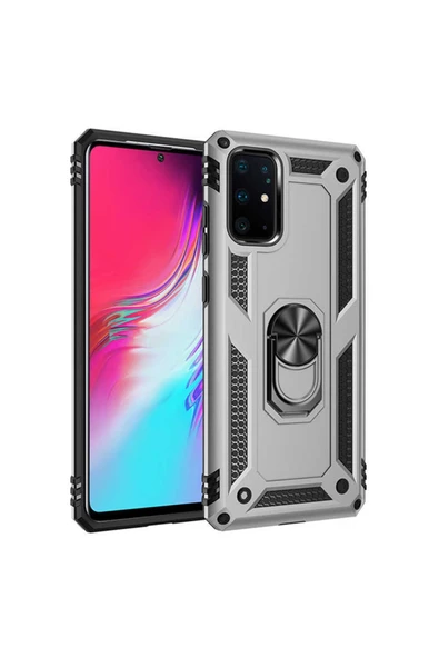 CEPCASE    Samsung Galaxy S20 Plus Kılıf Standlı Magnet Mıknatıslı Yüzük Armored Zırhlı Kapak