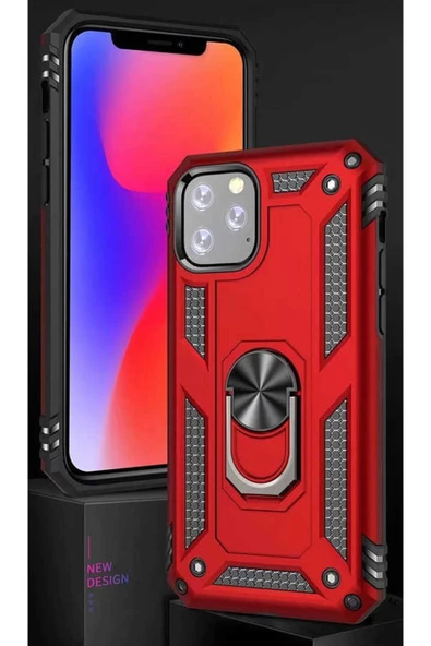 CEPCASE    Iphone 11 Pro Kılıf Standlı Magnet Mıknatıslı Yüzük Armored Zırhlı Kapak - Resim 5