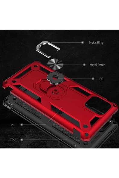 CEPCASE    Samsung Galaxy A81 (note 10 Lite) Kılıf Standlı Magnet Mıknatıslı Yüzük Armored Zırhlı Kapak - Resim 5