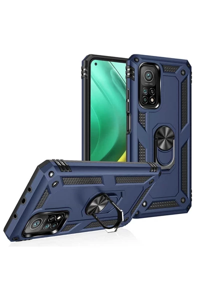 CEPCASE    Xiaomi Mi 10t Pro 5g Kılıf Standlı Magnet Mıknatıslı Yüzük Armored Zırhlı Kapak - Resim 3