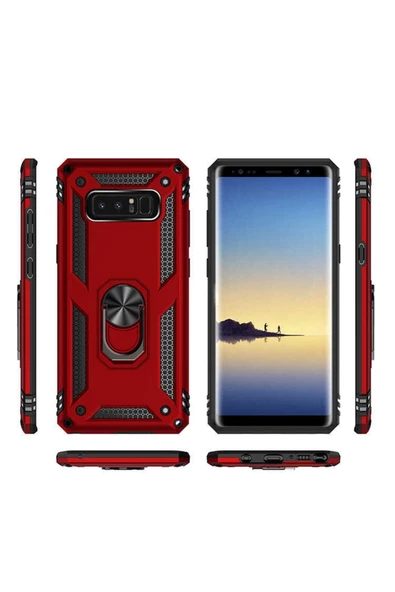 CEPCASE    Samsung Galaxy Note 8 Kılıf Standlı Magnet Mıknatıslı Yüzük Armored Zırhlı Kapak - Resim 4
