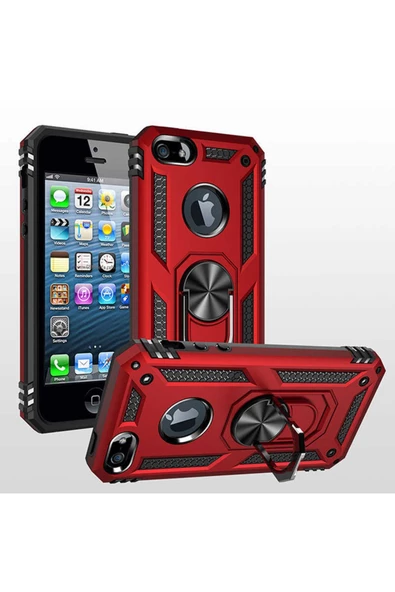 CEPCASE    Iphone 5 Kılıf Standlı Magnet Mıknatıslı Yüzük Armored Zırhlı Kapak - Resim 3
