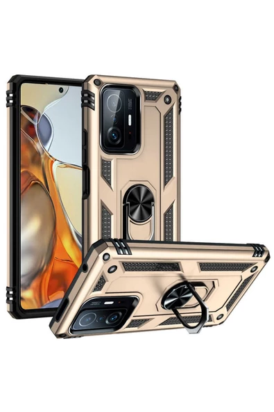 CEPCASE    Xiaomi Mi 11t 5g Kılıf Standlı Magnet Mıknatıslı Yüzük Armored Zırhlı Kapak ürün görseli