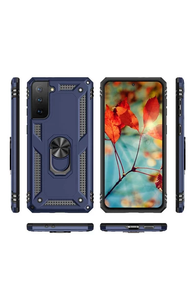 CEPCASE    Samsung Galaxy S21 Plus Kılıf Standlı Magnet Mıknatıslı Yüzük Armored Zırhlı Kapak - Resim 4