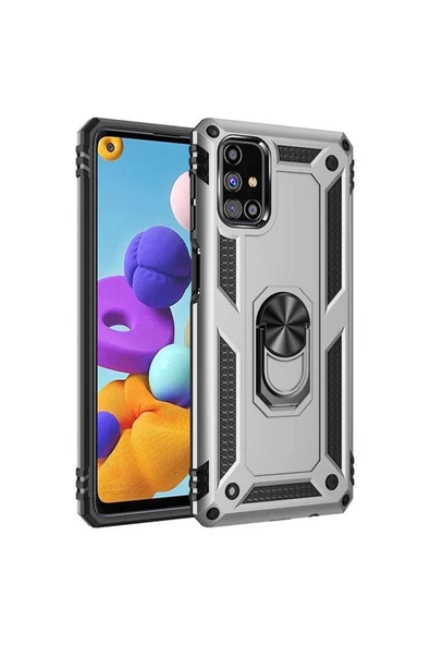 CEPCASE    Samsung Galaxy M31s Kılıf Standlı Magnet Mıknatıslı Yüzük Armored Zırhlı Kapak ürün görseli
