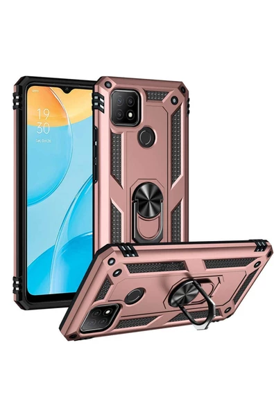 CEPCASE    Oppo A15 Kılıf Standlı Magnet Mıknatıslı Yüzük Armored Zırhlı Kapak - Resim 2