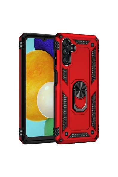 CEPCASE    Samsung Galaxy A04s Kılıf Standlı Magnet Mıknatıslı Yüzük Armored Zırhlı Kapak - Resim 2