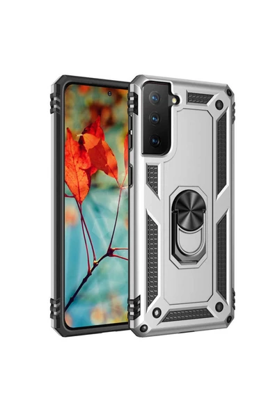 CEPCASE    Samsung Galaxy S21 Plus Kılıf Standlı Magnet Mıknatıslı Yüzük Armored Zırhlı Kapak ürün görseli