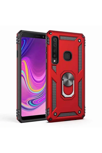 CEPCASE    Samsung Galaxy A9 2018 Kılıf Standlı Magnet Mıknatıslı Yüzük Armored Zırhlı Kapak - Resim 2