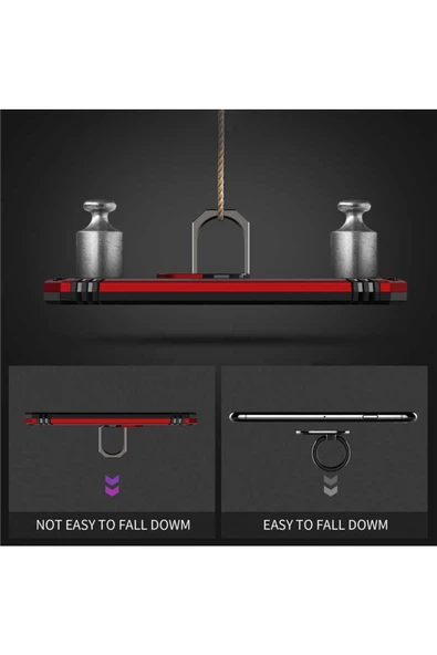 CEPCASE    Xiaomi Redmi Note 8 Kılıf Standlı Magnet Mıknatıslı Yüzük Armored Zırhlı Kapak - Resim 5