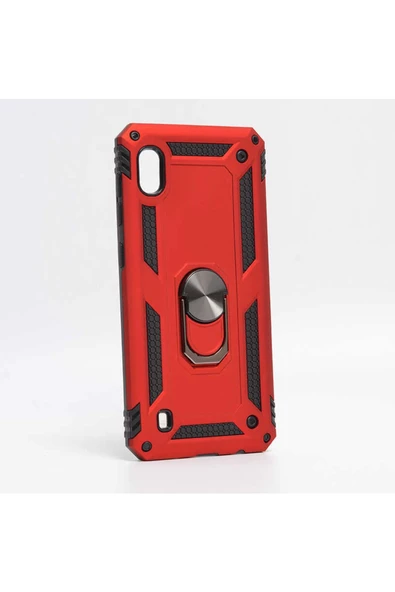 CEPCASE    Samsung Galaxy A10 Kılıf Standlı Magnet Mıknatıslı Yüzük Armored Zırhlı Kapak - Resim 2