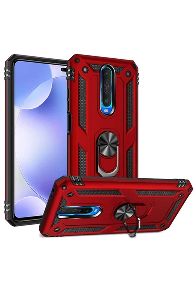 CEPCASE    Xiaomi Redmi K30 Kılıf Standlı Magnet Mıknatıslı Yüzük Armored Zırhlı Kapak - Resim 2