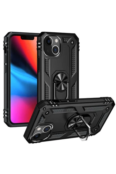 CEPCASE    Iphone 13 Kılıf Standlı Magnet Mıknatıslı Yüzük Armored Zırhlı Kapak ürün görseli
