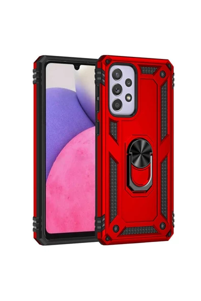 CEPCASE    Samsung Galaxy A33 5g Kılıf Standlı Magnet Mıknatıslı Yüzük Armored Zırhlı Kapak - Resim 4