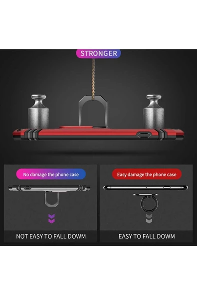 CEPCASE    Iphone 8 Kılıf Standlı Magnet Mıknatıslı Yüzük Armored Zırhlı Kapak - Resim 4