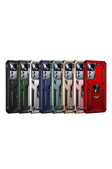 CEPCASE    Xiaomi Mi 12t Pro Kılıf Standlı Magnet Mıknatıslı Yüzük Armored Zırhlı Kapak - Resim 4