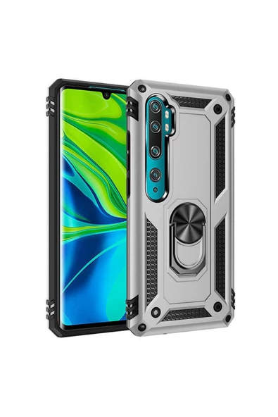 CEPCASE    Xiaomi Mi Note 10 Kılıf Standlı Magnet Mıknatıslı Yüzük Armored Zırhlı Kapak ürün görseli