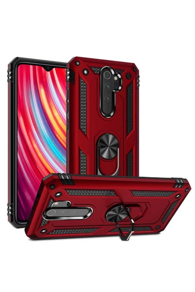 CEPCASE    Xiaomi Redmi Note 8 Pro Kılıf Standlı Magnet Mıknatıslı Yüzük Armored Zırhlı Kapak - Resim 4