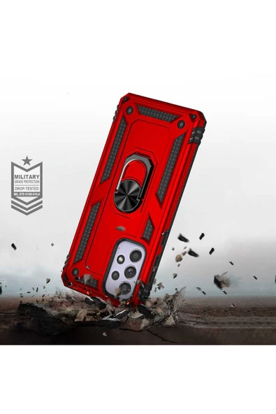 CEPCASE    Samsung Galaxy A33 5g Kılıf Standlı Magnet Mıknatıslı Yüzük Armored Zırhlı Kapak - Resim 6