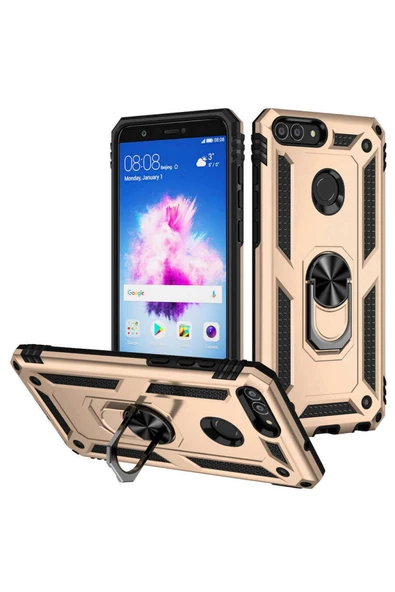 CEPCASE    Huawei P Smart Kılıf Standlı Magnet Mıknatıslı Yüzük Armored Zırhlı Kapak ürün görseli