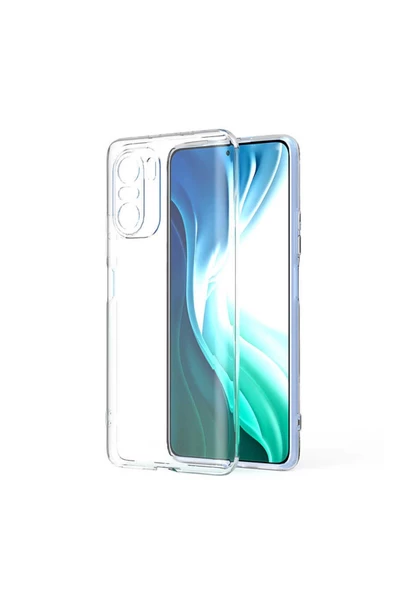 CEPCASE    Xiaomi Redmi K40 Kılıf Transparent Şeffaf Kamera Korumalı Camera Protected Kapak