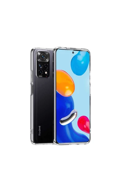 CEPCASE    Xiaomi Redmi Note 11 Global Kılıf Transparent Şeffaf Kamera Korumalı Camera Protected Kapak