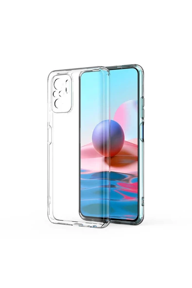 CEPCASE    Xiaomi Redmi Note 10 Kılıf Transparent Şeffaf Kamera Korumalı Camera Protected Kapak