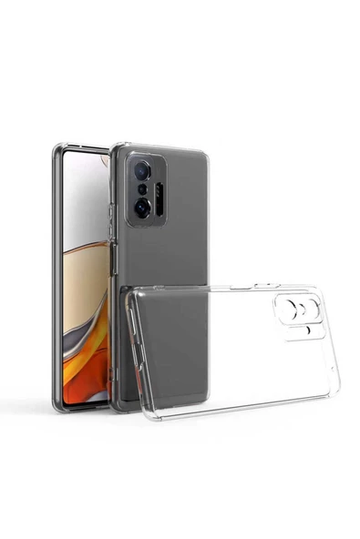 CEPCASE    Xiaomi Mi 11t 5g Kılıf Transparent Şeffaf Kamera Korumalı Camera Protected Kapak