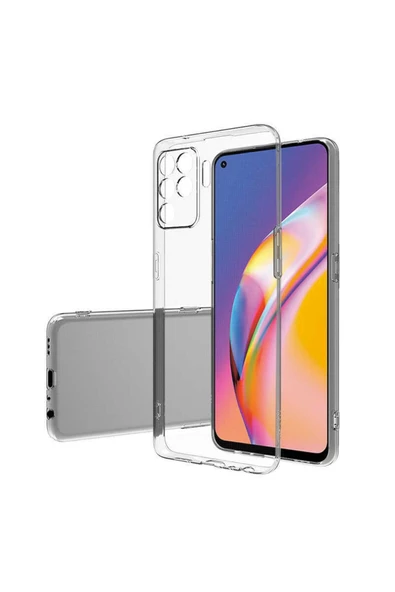 CEPCASE    Oppo Reno 5 Lite Kılıf Transparent Şeffaf Kamera Korumalı Camera Protected Kapak