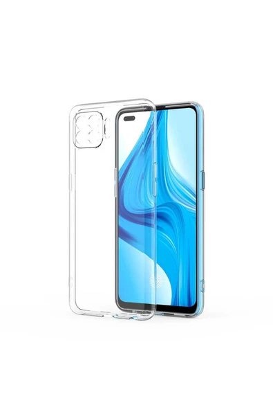 CEPCASE    Oppo Reno 4 Lite Kılıf Transparent Şeffaf Kamera Korumalı Camera Protected Kapak