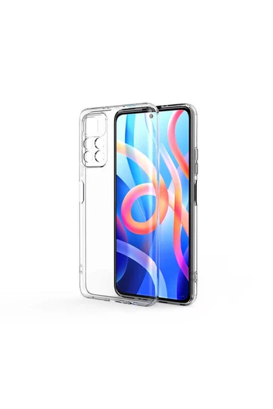 CEPCASE    Xiaomi Poco M4 Pro 5g Kılıf Transparent Şeffaf Kamera Korumalı Camera Protected Kapak