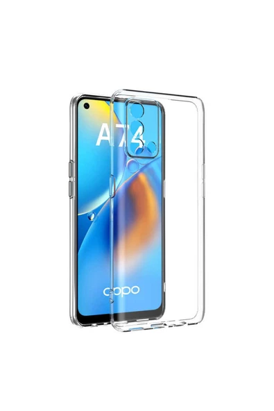 CEPCASE    Oppo A74 4g Kılıf Transparent Şeffaf Kamera Korumalı Camera Protected Kapak