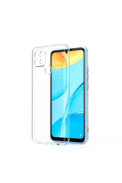 CEPCASE    Oppo A15s Kılıf Transparent Şeffaf Kamera Korumalı Camera Protected Kapak