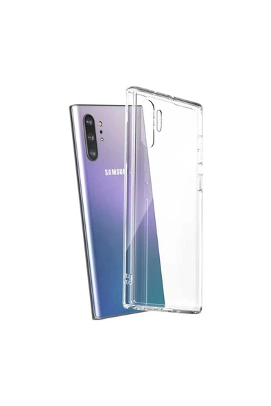 CEPCASE    Samsung Galaxy Note 10 Plus Kılıf Transparent Şeffaf Kamera Korumalı Camera Protected Kapak