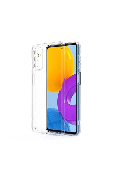 CEPCASE    Samsung Galaxy M52 Kılıf Transparent Şeffaf Kamera Korumalı Camera Protected Kapak