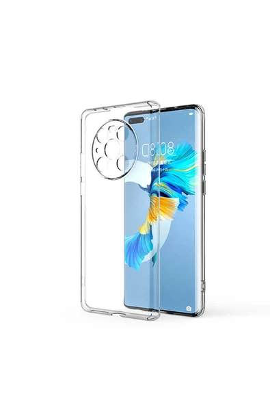 CEPCASE    Huawei Mate 40 Pro Kılıf Transparent Şeffaf Kamera Korumalı Camera Protected Kapak