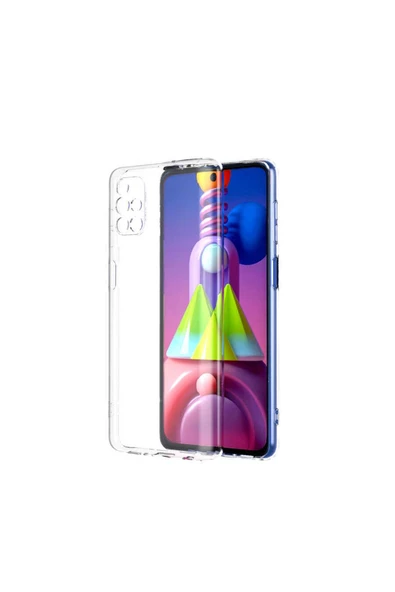 CEPCASE    Samsung Galaxy M51 Kılıf Transparent Şeffaf Kamera Korumalı Camera Protected Kapak