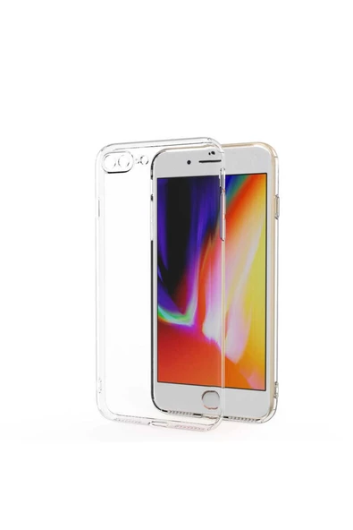 CEPCASE    Iphone 8 Plus Kılıf Transparent Şeffaf Kamera Korumalı Camera Protected Kapak