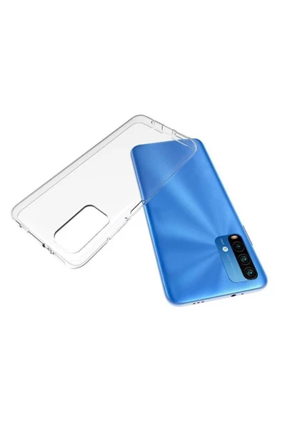 CEPCASE    Xiaomi Redmi 9t Kılıf Transparent Şeffaf Kamera Korumalı Camera Protected Kapak