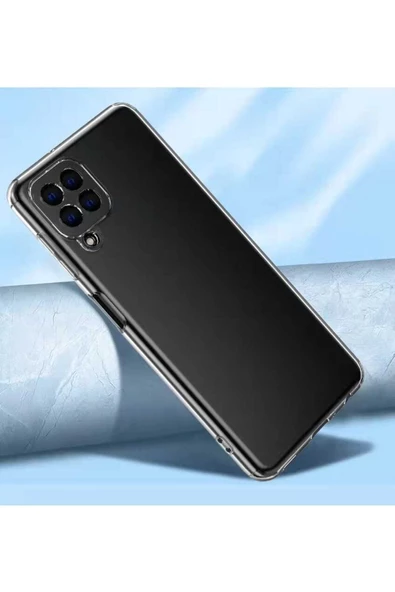 CEPCASE    Samsung Galaxy M22 Kılıf Transparent Şeffaf Kamera Korumalı Camera Protected Kapak - Resim 4