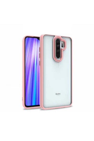 CEPCASE    Xiaomi Redmi Note 8 Pro Kılıf Şeffaf Arka Yüzey Kontrast Renk Kamera Çerçeve Tuş Takımı