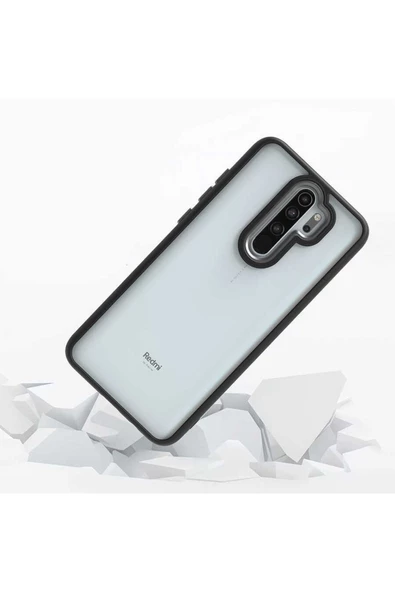 CEPCASE Xiaomi Redmi Note 8 Pro Kılıf Şeffaf Arka Yüzey Kontrast Renk Kamera Çerçeve Tuş Takımı - 3