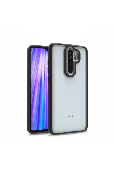 CEPCASE    Xiaomi Redmi Note 8 Pro Kılıf Şeffaf Arka Yüzey Kontrast Renk Kamera Çerçeve Tuş Takımı