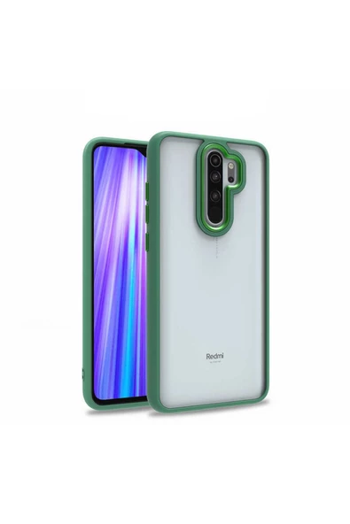 CEPCASE    Xiaomi Redmi Note 8 Pro Kılıf Şeffaf Arka Yüzey Kontrast Renk Kamera Çerçeve Tuş Takımı