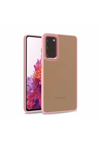 CEPCASE    Samsung Galaxy S20 Fe Kılıf Şeffaf Arka Yüzey Kontrast Renk Kamera Çerçeve Tuş Takımı Orjinal Kalıp - Resim 2