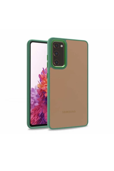 CEPCASE    Samsung Galaxy S20 Fe Kılıf Şeffaf Arka Yüzey Kontrast Renk Kamera Çerçeve Tuş Takımı Orjinal Kalıp ürün görseli