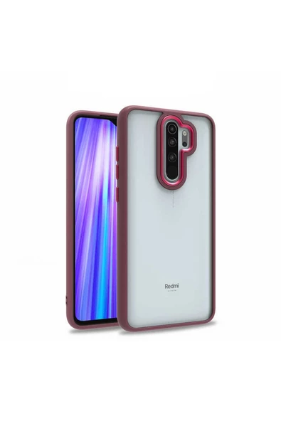 CEPCASE    Xiaomi Redmi Note 8 Pro Kılıf Şeffaf Arka Yüzey Kontrast Renk Kamera Çerçeve Tuş Takımı