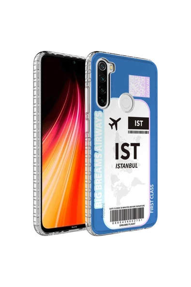 CEPCASE    Xiaomi Redmi Note 8 Kılıf Kenar Korumalı Desenli Colorful Graphic Design Silikon Kapak Uyumlu