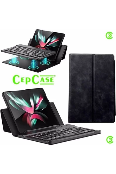 CEPCASE    Iphone Samsung Huawei Xiaomi Kılıflı Standlı Bluetooth Klavyeli Foldable Magnet Stand Keyboard